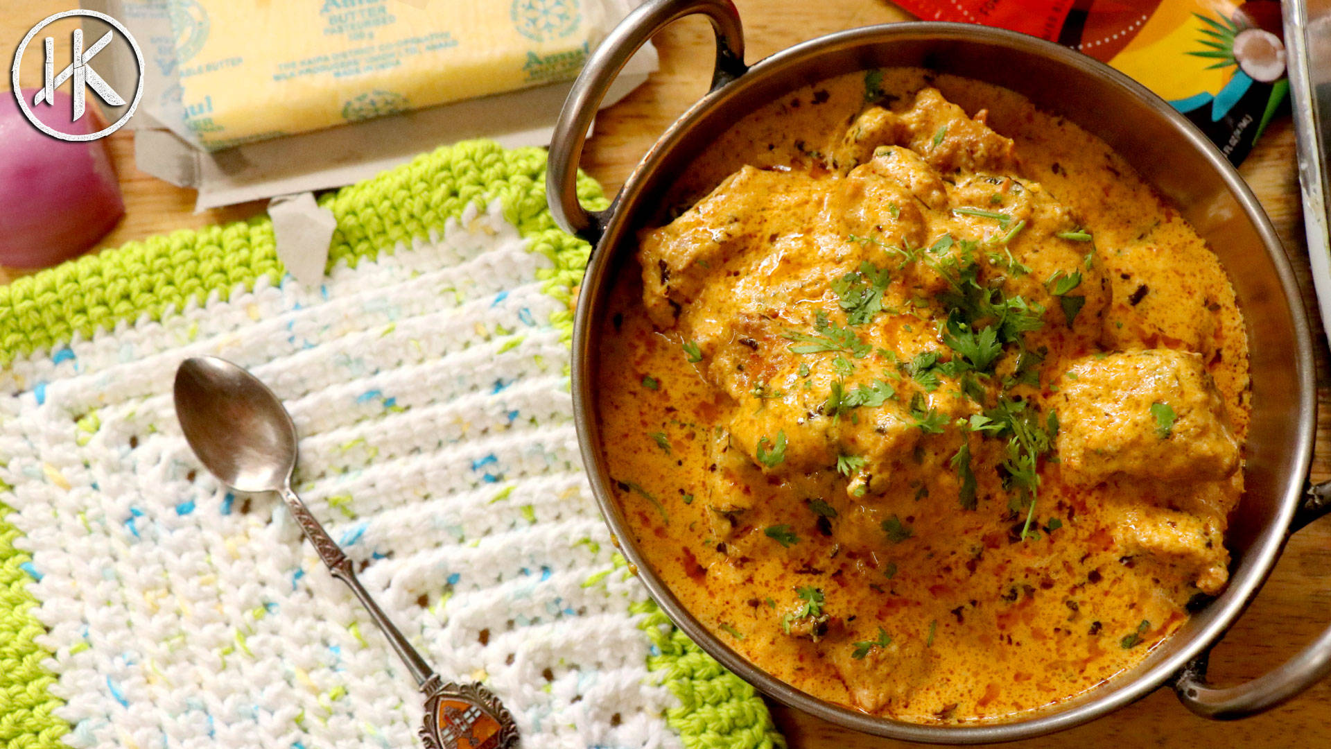 Yellow Colored Butter Chicken Curry Wallpaper