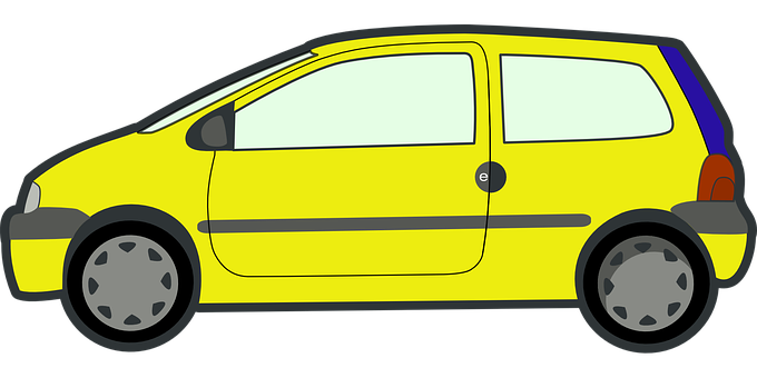 Yellow Compact Car Illustration PNG
