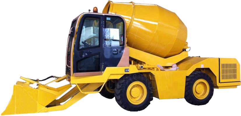 Yellow Concrete Mixer Truck PNG