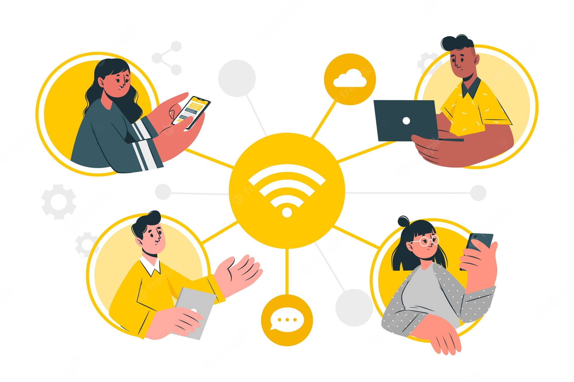 Yellow Connect Wi-fi Wallpaper