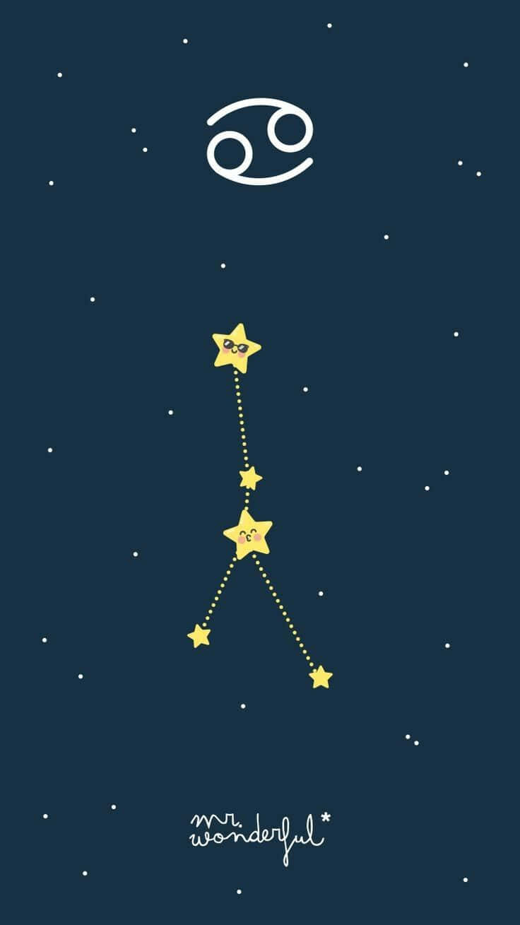 Yellow Constellation Cute Cancer Zodiac Sign Wallpaper