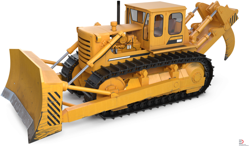Yellow Construction Bulldozer PNG