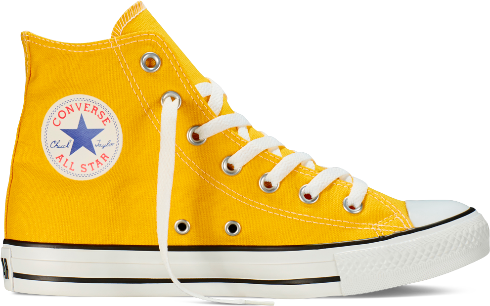 Yellow Converse High Top Sneaker PNG