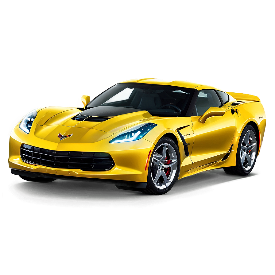 Yellow Corvette Png 06252024 PNG