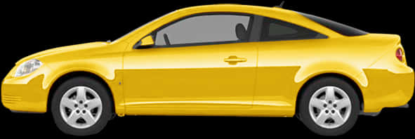 Yellow Coupe Side View PNG