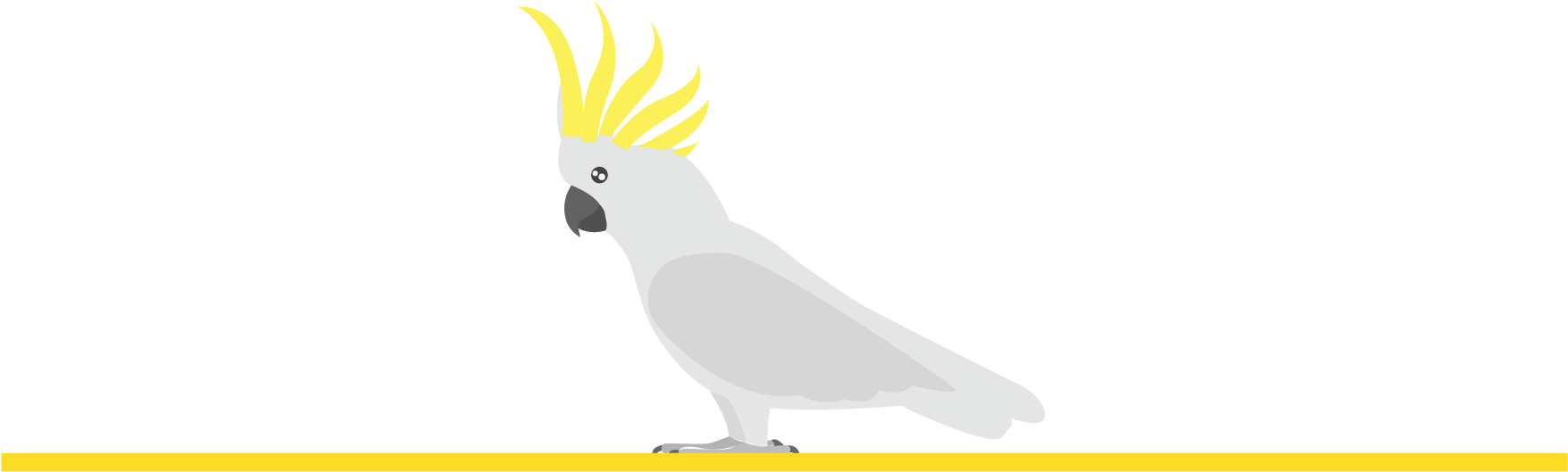 Yellow Crested Cockatoo Illustration PNG