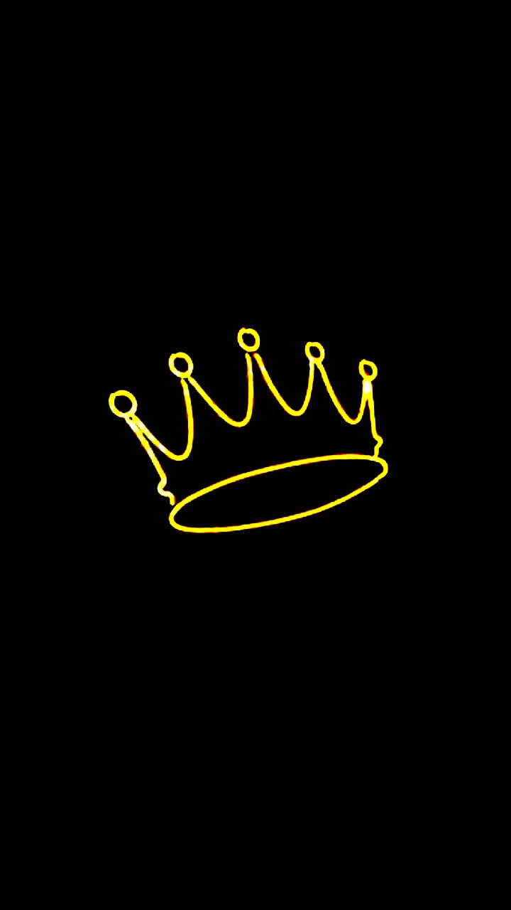 Yellow Crown Outline King Iphone Wallpaper