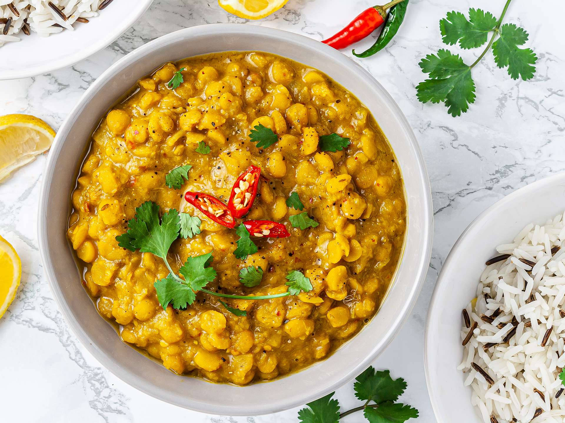 Yellow Curry With Jeera Rice Wallpaper