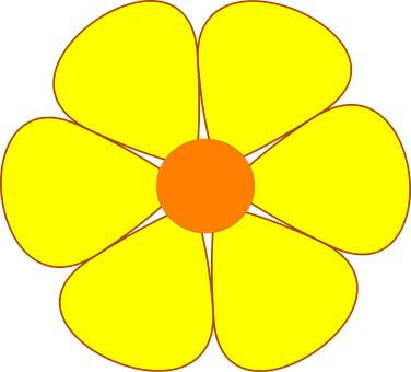 Yellow Daisy Graphic Black Background PNG