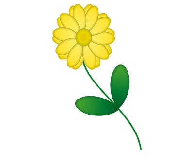 Yellow Daisy Illustration PNG