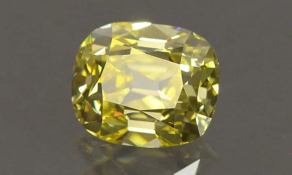 Brilliant Yellow Diamond in Close-up View Wallpaper