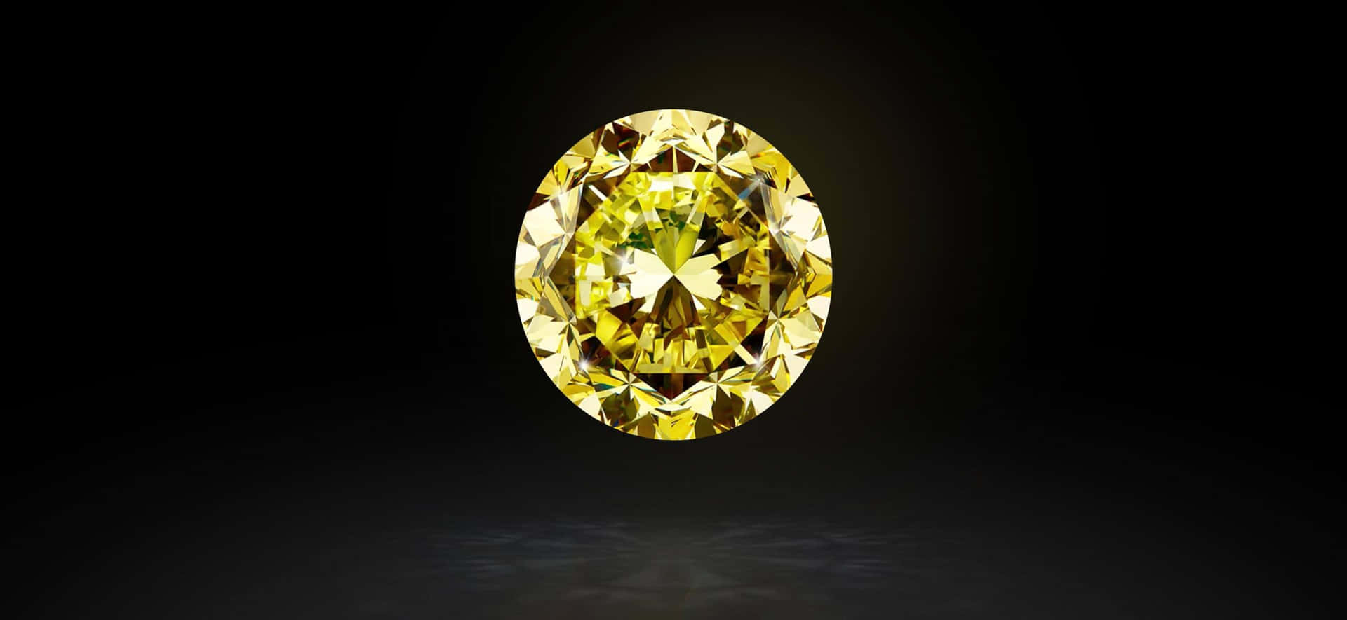 A Stunning Yellow Diamond Shining Brightly Against a Dark Background Wallpaper