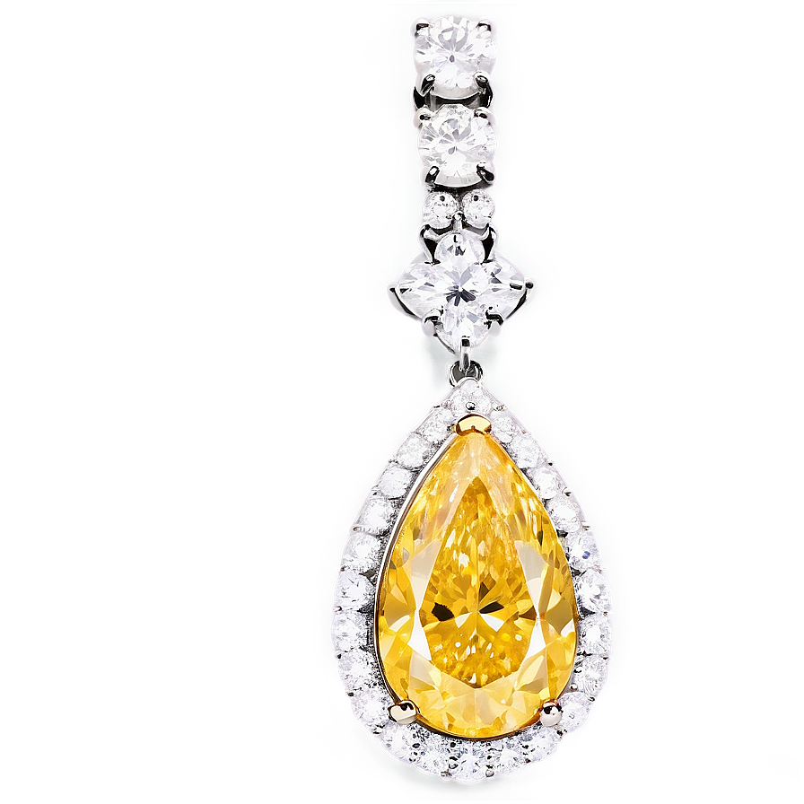 Yellow Diamond Necklace Png 06262024 PNG
