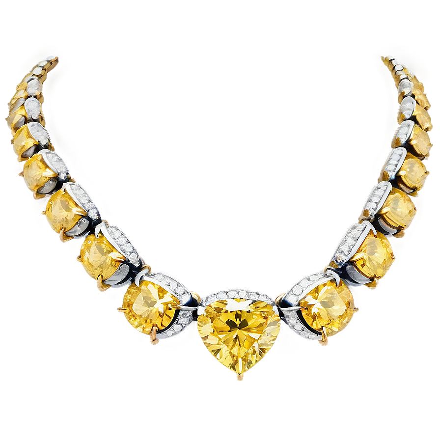 Yellow Diamond Necklace Png Iob92 PNG