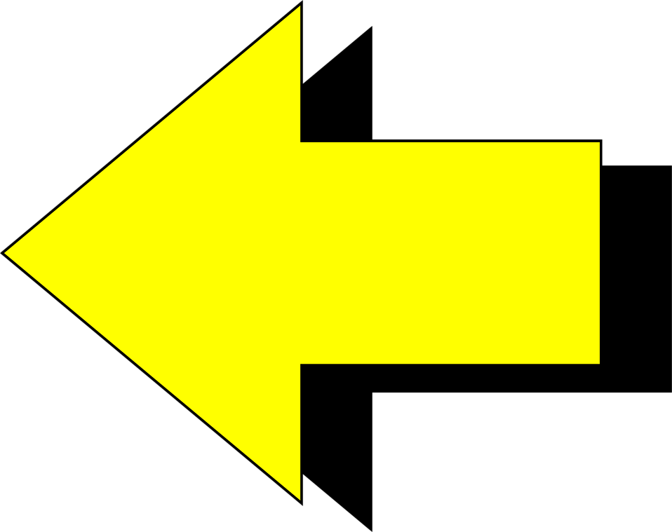 Yellow Directional Arrow Graphic PNG