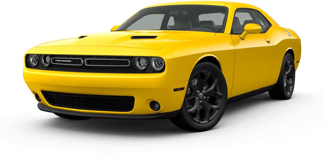 Yellow Dodge Challenger Side View PNG