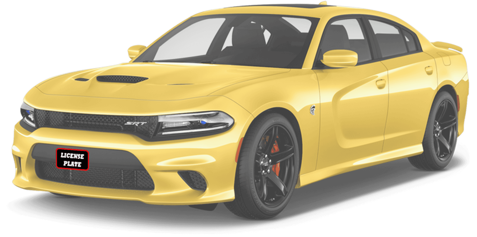 Yellow Dodge Charger S R T Side View PNG