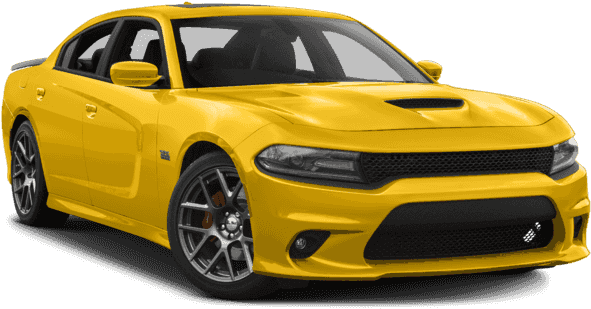 Yellow Dodge Charger Side View PNG