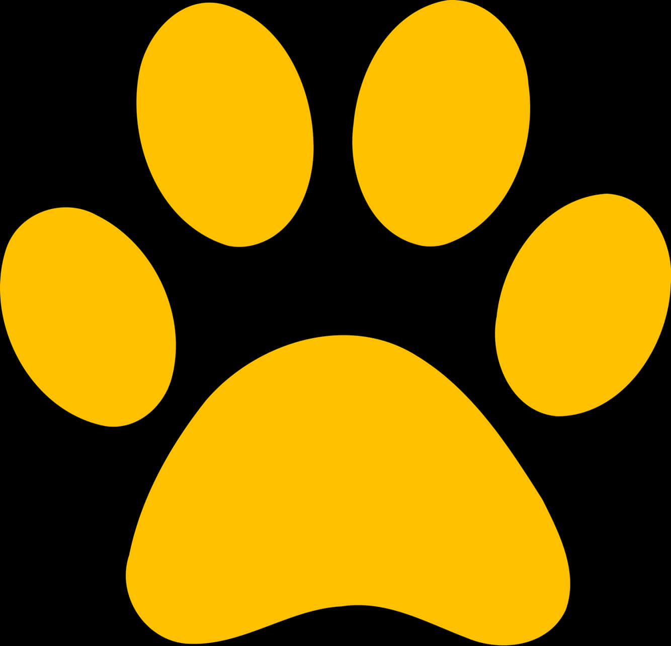 Yellow Dog Paw Print Graphic PNG