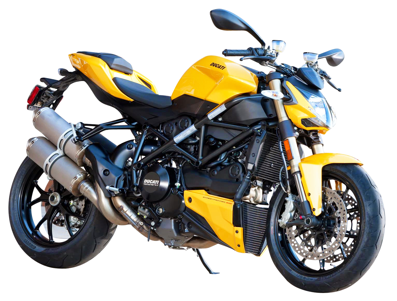 Yellow Ducati Motorcycle Profile PNG