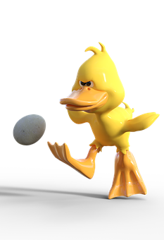 Yellow Duck Staringat Egg PNG