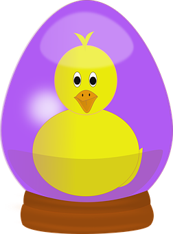 Yellow Duckling In Purple Egg PNG