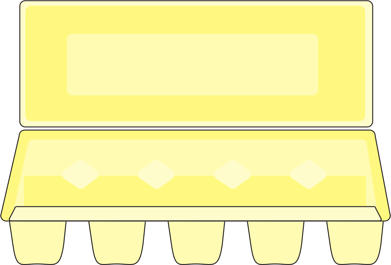 Yellow Egg Carton Vector Illustration PNG