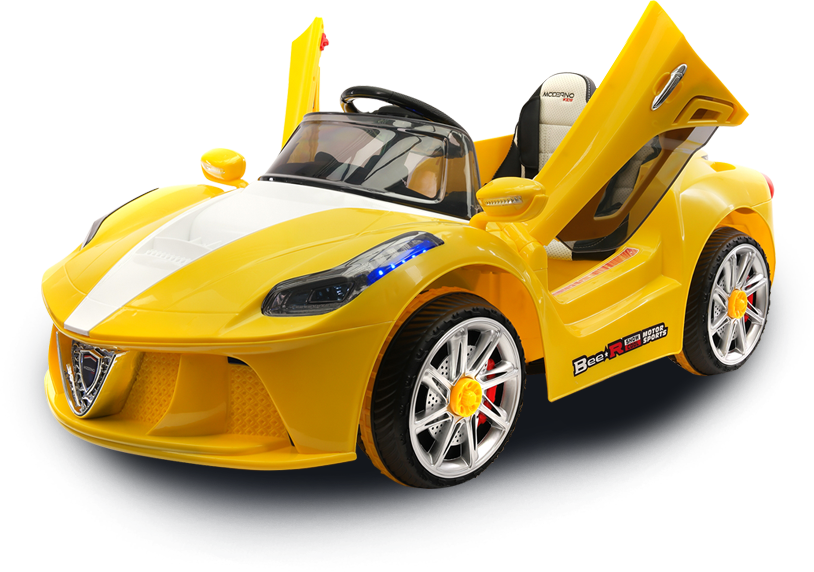 Yellow Electric Toy Sports Car PNG