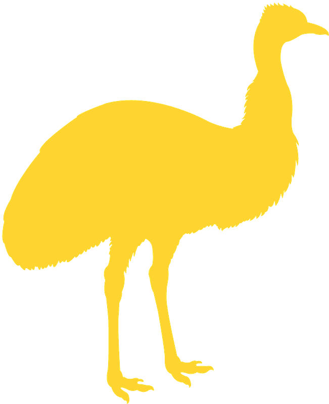 Yellow Emu Silhouette PNG