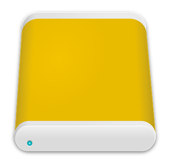 Yellow External Hard Drive Icon PNG