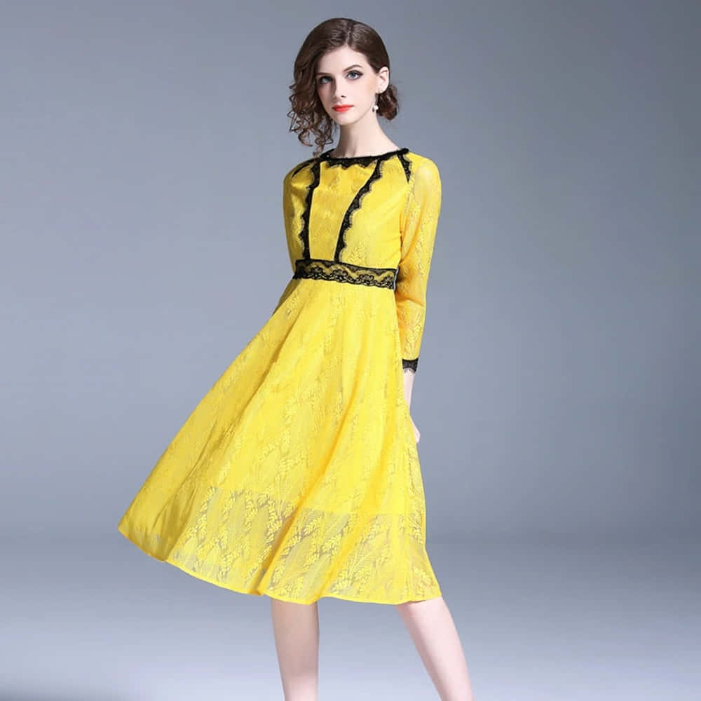 Stylish Yellow Fashion Outfit Wallpaper