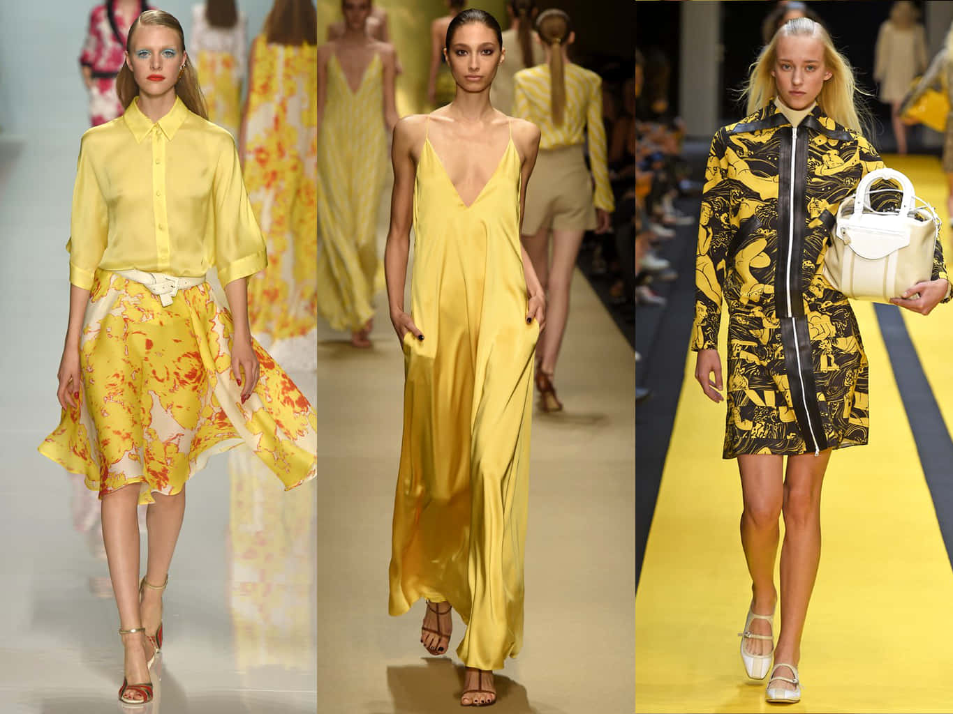 Vibrant Yellow Fashion Aesthetic Wallpaper