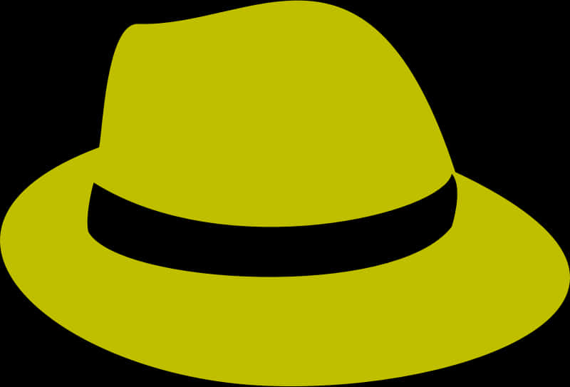 Yellow Fedora Graphic PNG