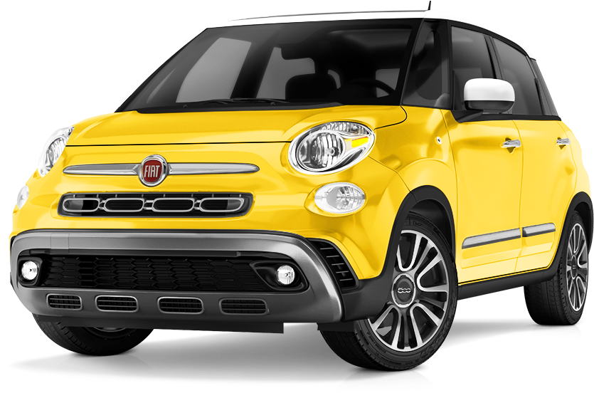 Yellow Fiat500 L Crossover PNG