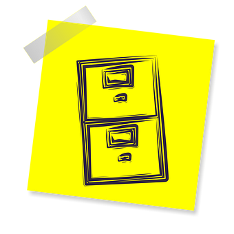 Yellow File Cabinet Illustration PNG