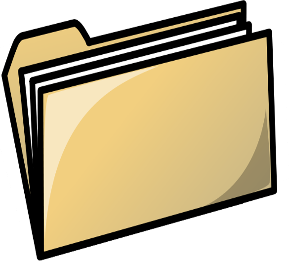 Yellow File Folder Cartoon PNG