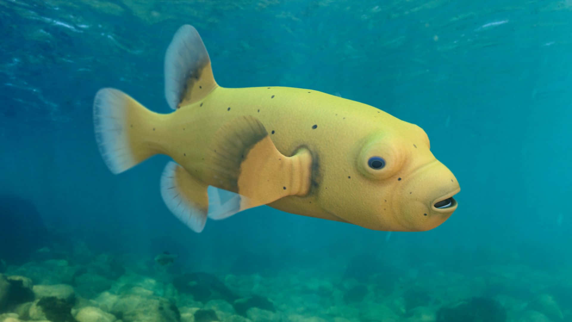 Yellow_ Fish_ Underwater_ Scene Wallpaper