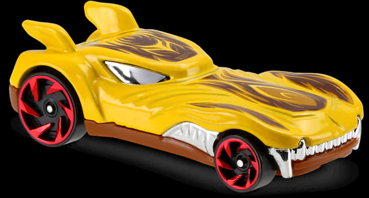 Yellow Flame Hot Wheels Car PNG