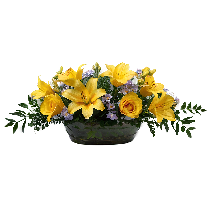 Yellow Floral Arrangement Png 06122024 PNG