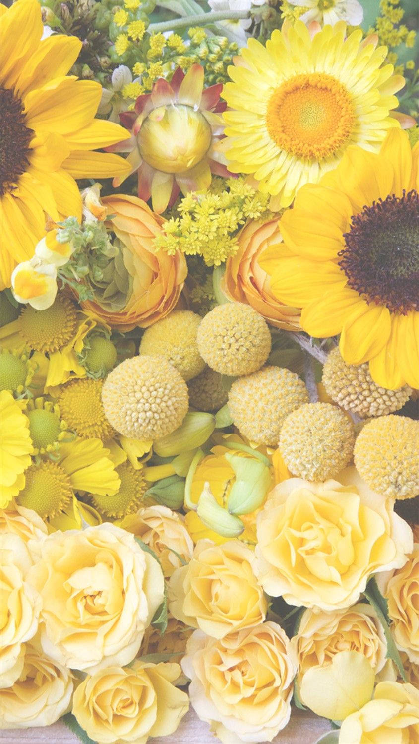 Gelbesblumenmuster Für Das Iphone Wallpaper