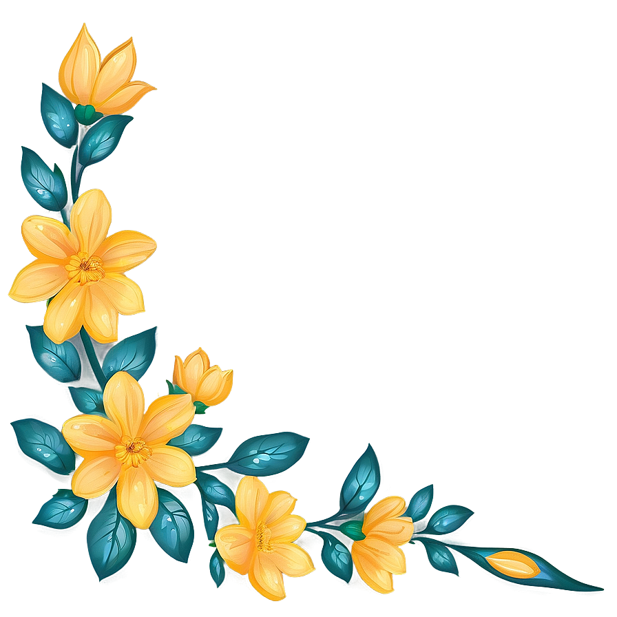 Yellow Flower Art Png Cih48 PNG