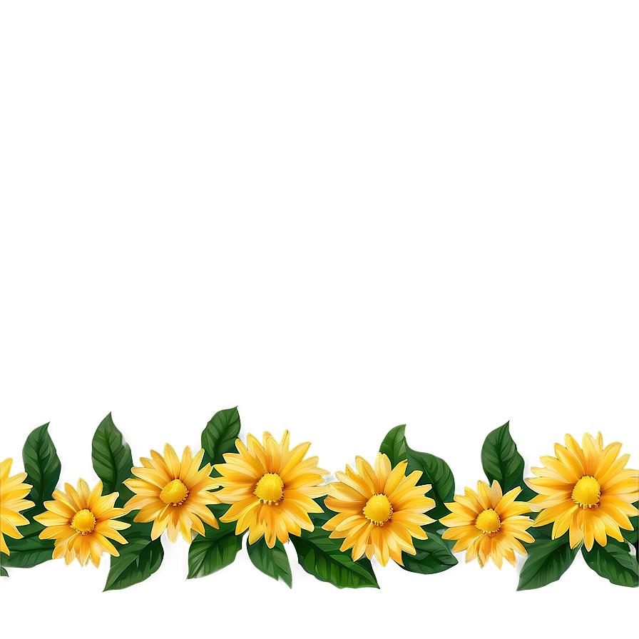 Yellow Flower Border Png 06122024 PNG