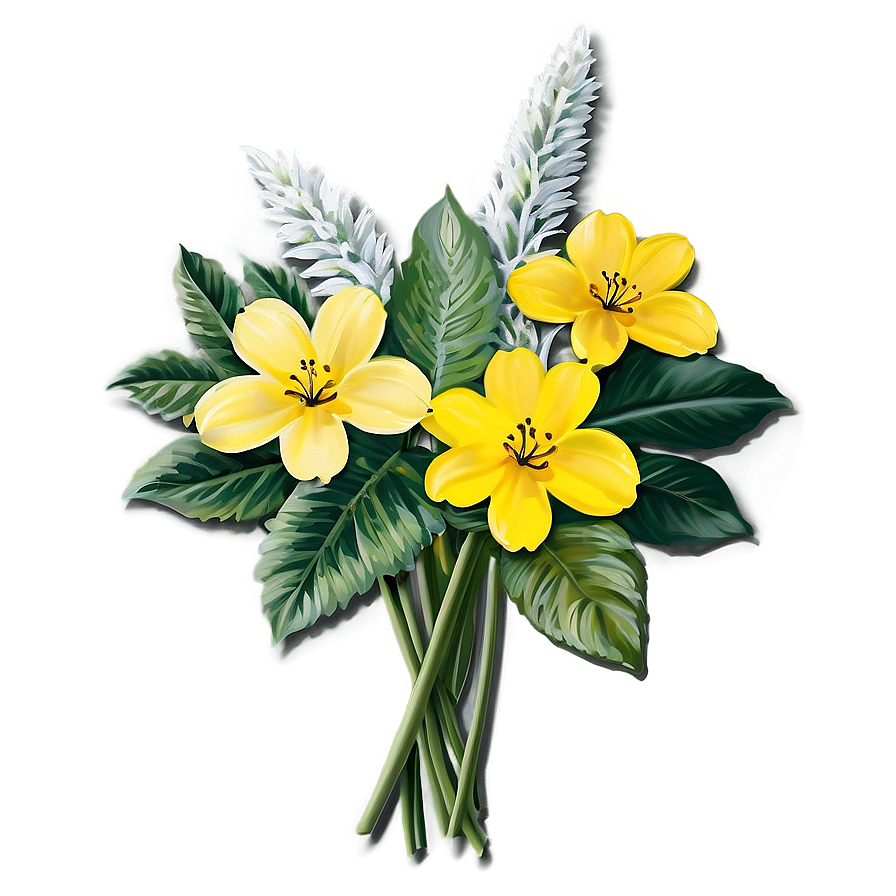 Yellow Flower Bouquet Png 06122024 PNG