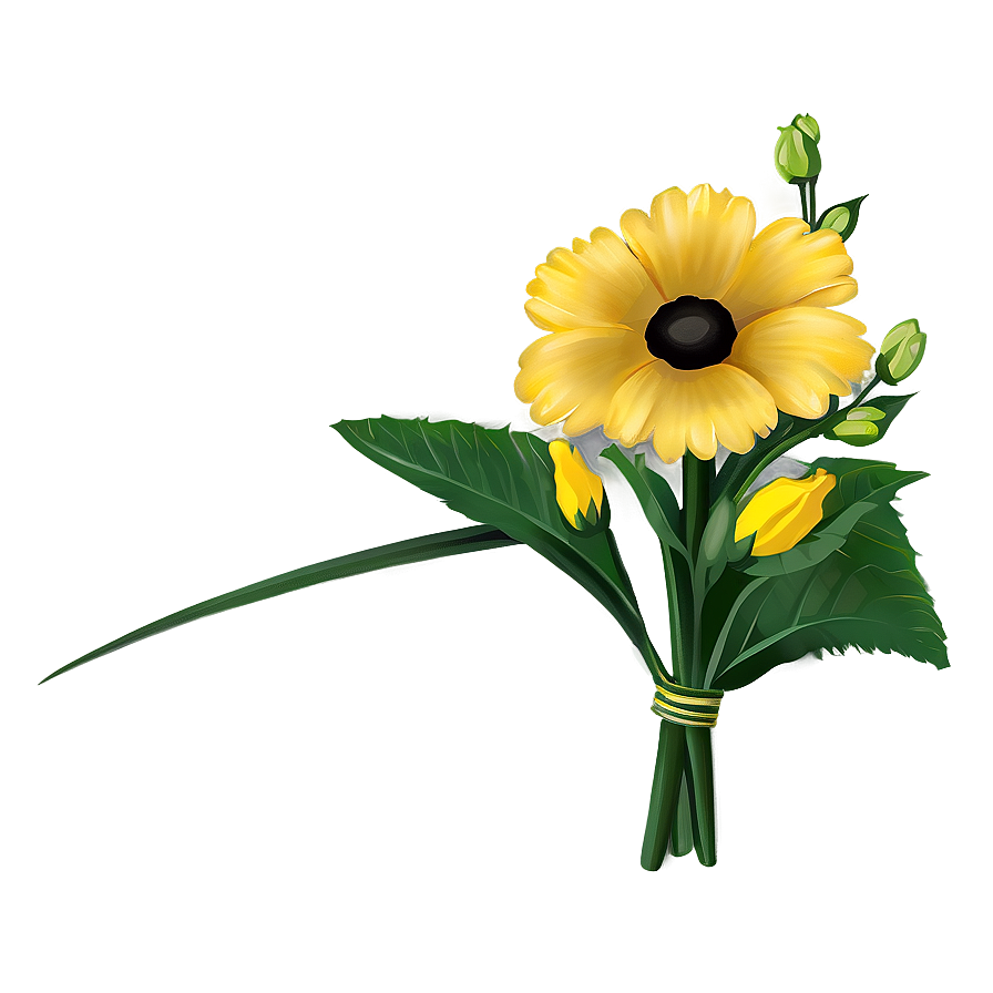 Yellow Flower Bouquet Png 06122024 PNG