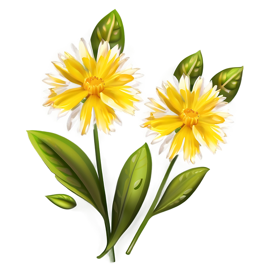 Yellow Flower Decor Png 06122024 PNG