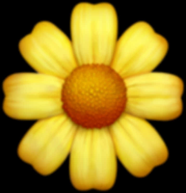 Yellow Flower Emoji Blurry Background PNG