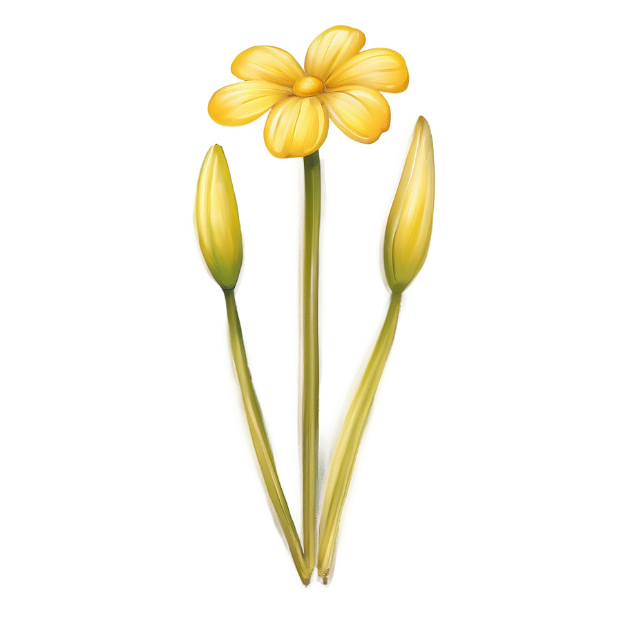 Yellow Flower Sketch Png 26 PNG