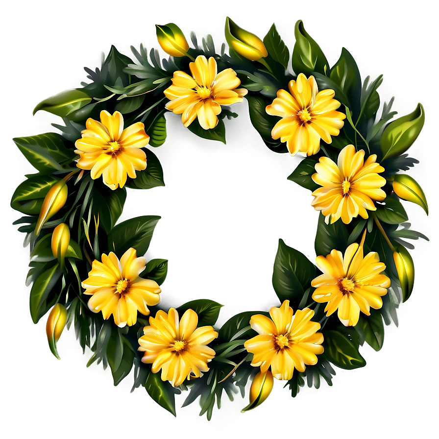 Yellow Flower Wreath Png Dnc16 PNG