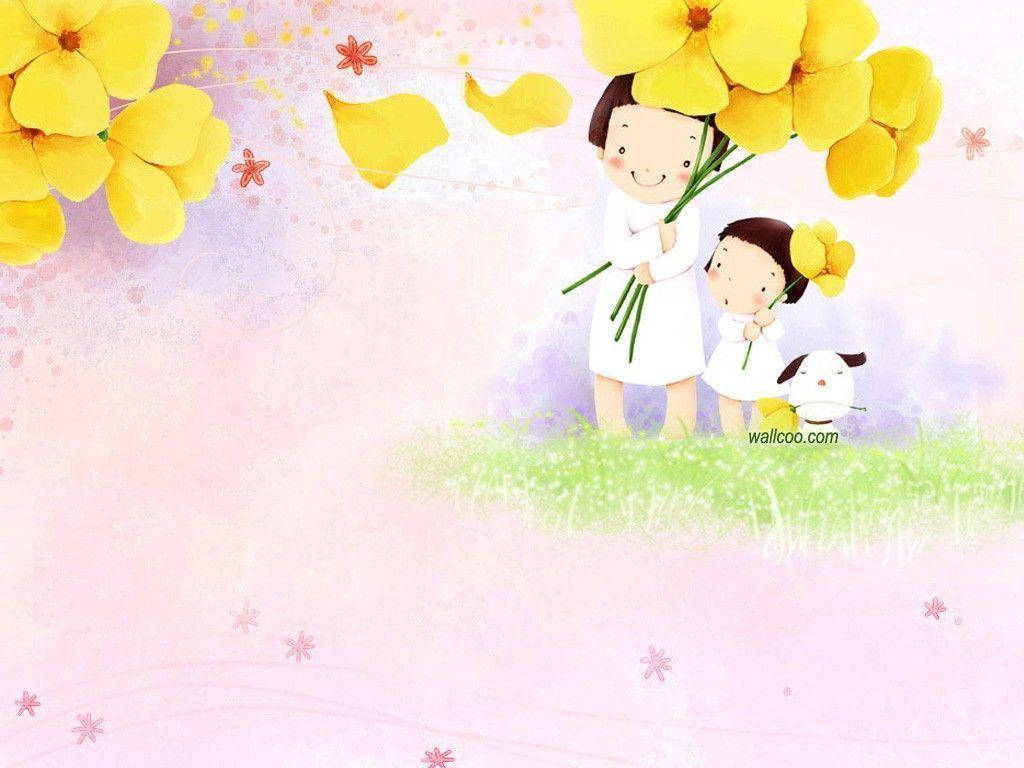 Yellow Flowers Cute Desktop Wallpaper
