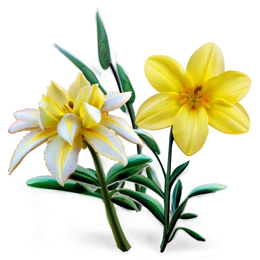 Yellow Flowers D PNG